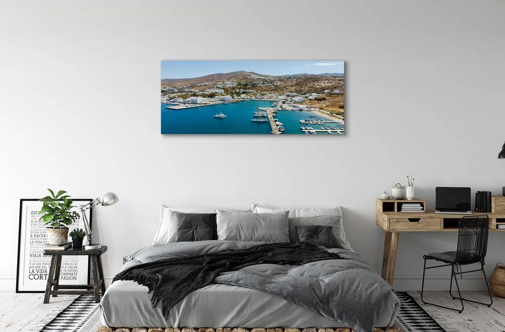 Tablouri canvas Grecia Coasta de oraș de munte