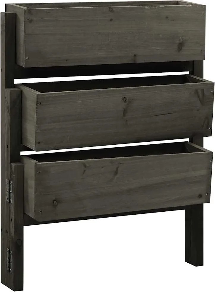 vidaXL Jardinieră pliabilă, gri, 60x14x75 cm, lemn masiv de brad