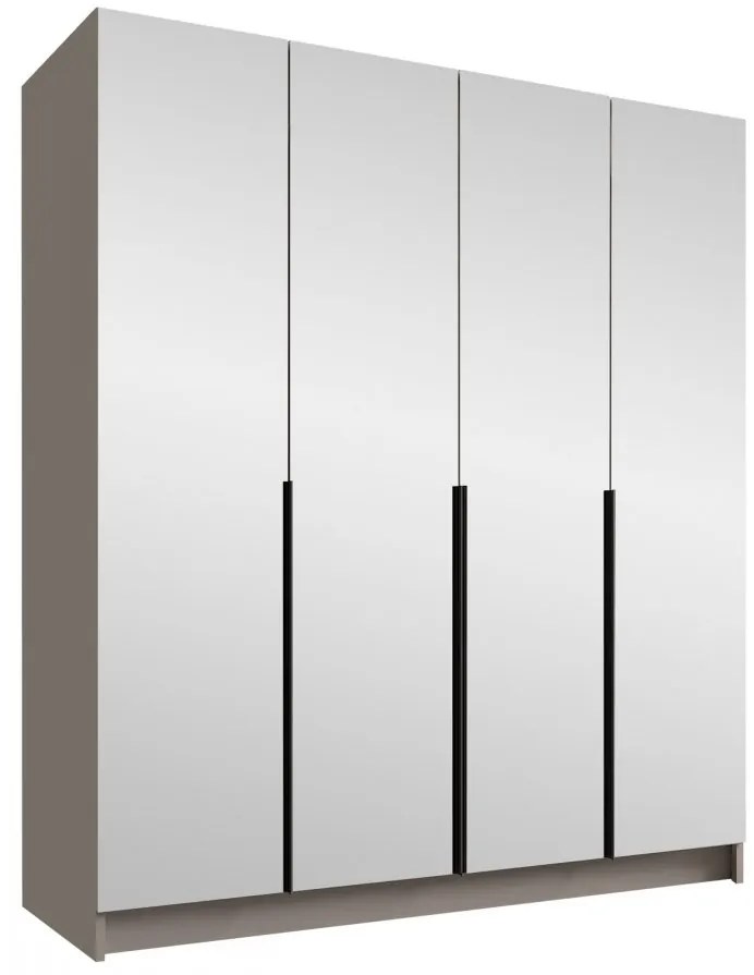 Dulap de haine Sezalos III (Negru + auriu) (cu oglindă). 1105828