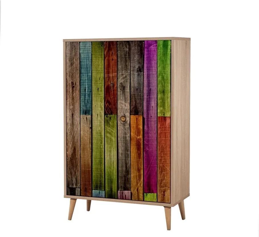 Dulap din lemn Ananias Rainbow, înălțime 127 cm