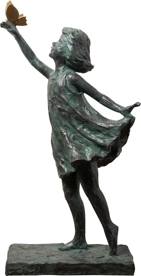 Decoratiune de masa, din rasina, fata si fluture, Joy