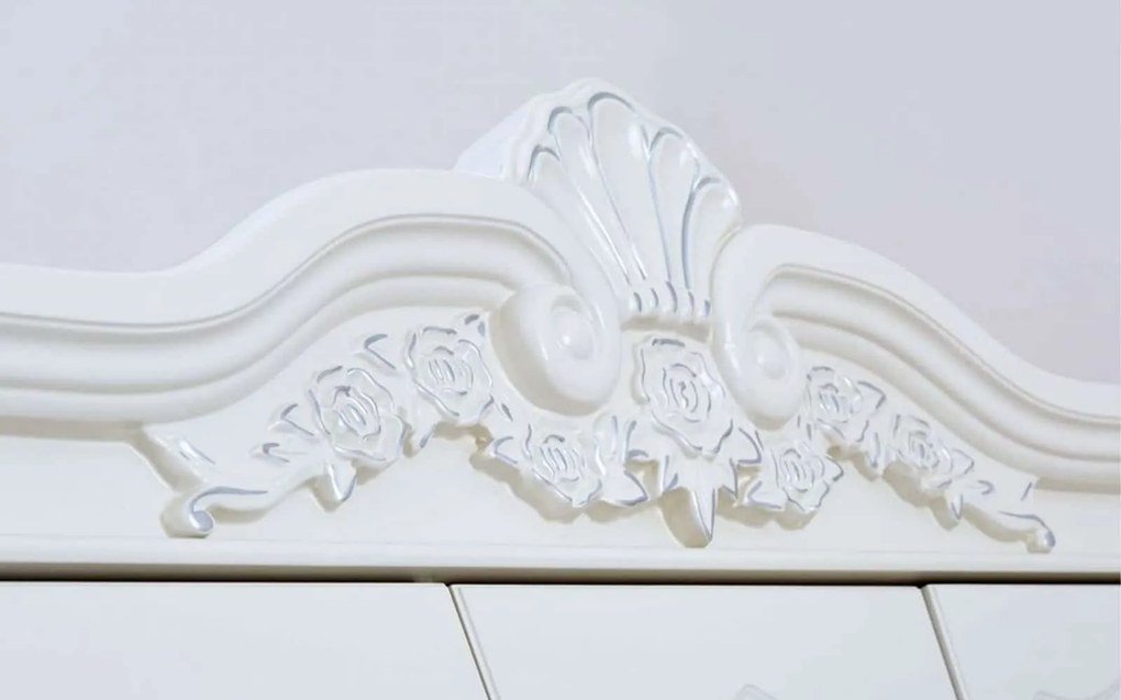 Dulap lemn masiv 3 Uși Paris Ecru, 157 × 59 × 241 cm