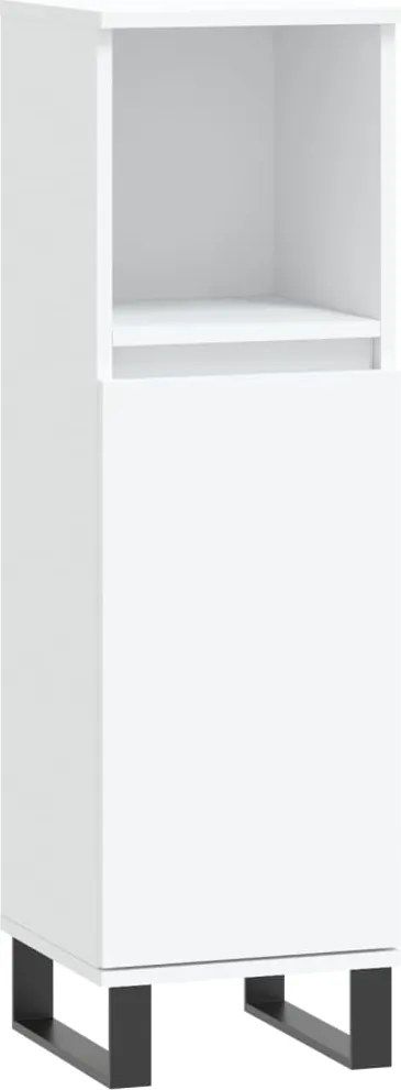 vidaXL Dulap de baie, alb, 30x30x100 cm, lemn prelucrat