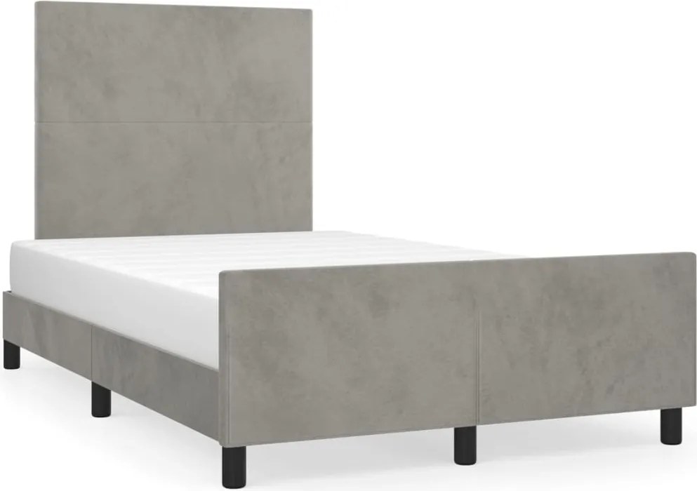 vidaXL Cadru de de pat fără saltea Gri deschis 120x190 cm catifea