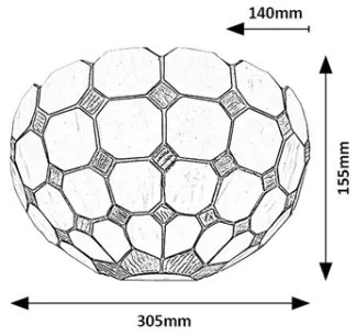 Brilagi - Aplica de perete Tiffany cu vitralii DORAN 1xE14/40W/230V