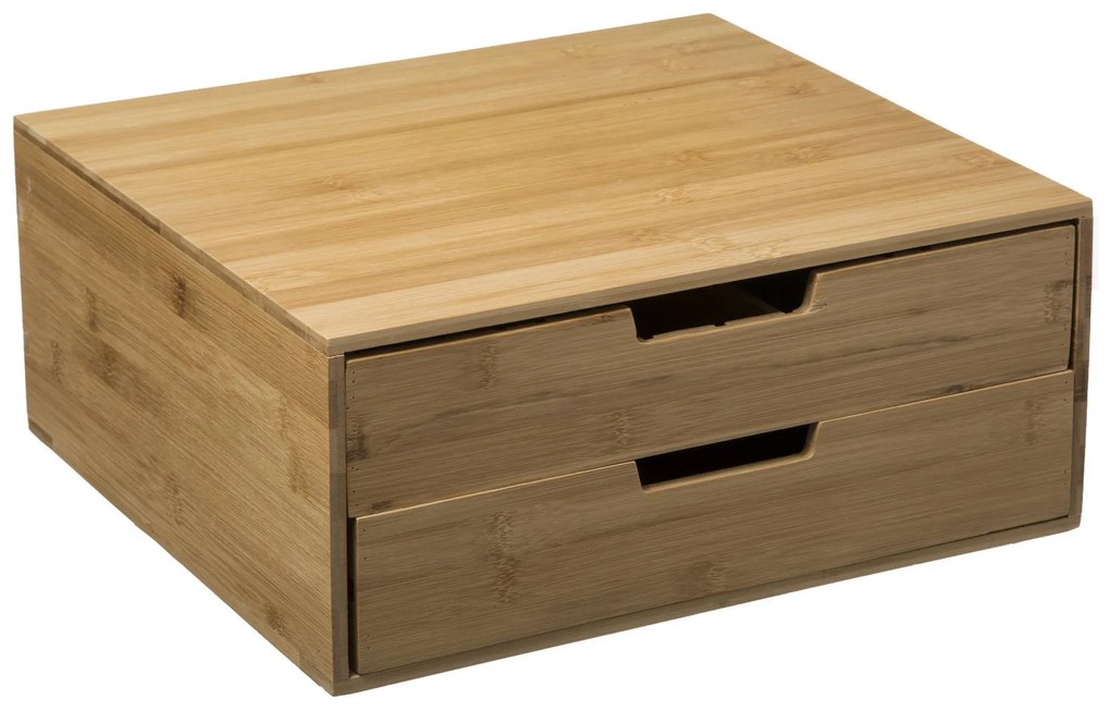 Suport pentru capsule de cafea, bambus, 2 sertare