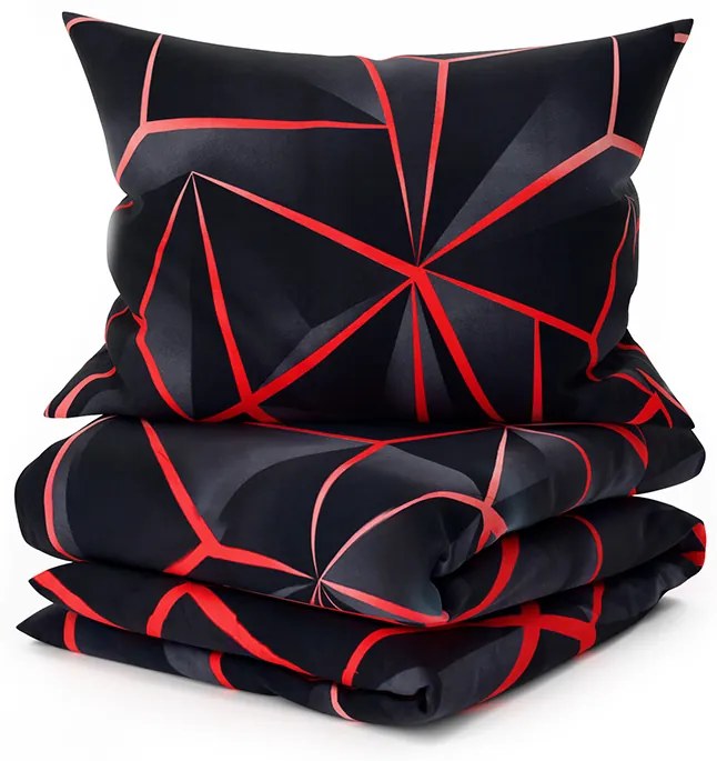 Lenjerie de pat din bumbac PENELOPE RED negru Dimensiune lenjerie de pat: 70 x 90 cm | 140 x 200 cm