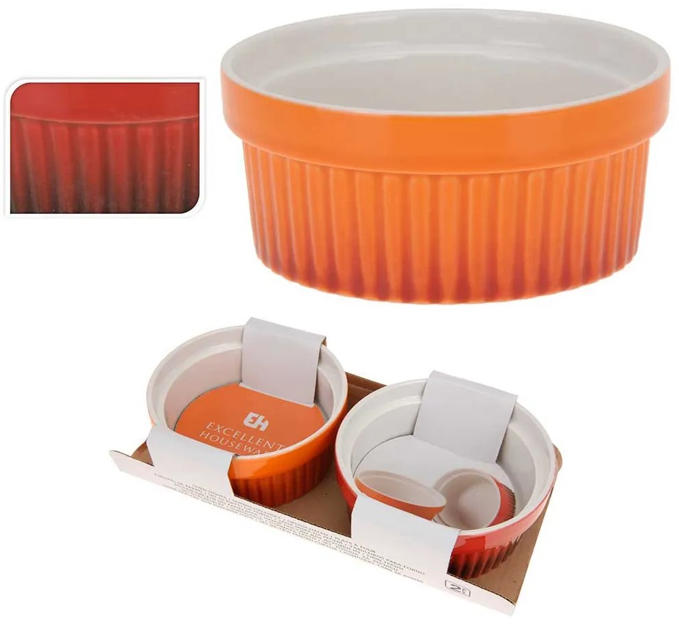 SET 2 BUC VAS TERMOREZISTENT, ROTUND, PORTELAN, 11X4.8 CM, 2 CULORI