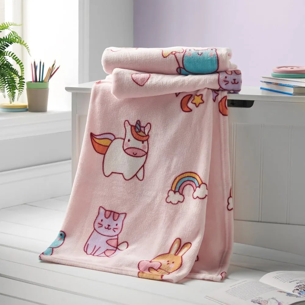 Pătură pentru copii roz din polar/fleece 130x170 cm Forever Together – Catherine Lansfield