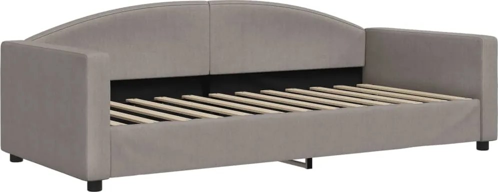 vidaXL Pat de zi, gri taupe, 90x200 cm, material textil