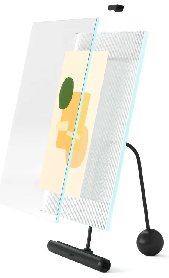 Ramă foto neagră cu picior de susținere din sticlă 16x20 cm Flute – Umbra