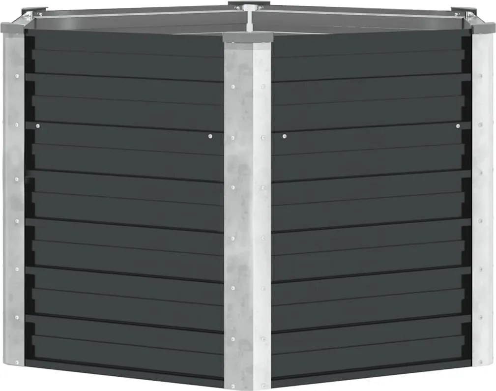 vidaXL Strat înălțat de grădină antracit 129x129x77 cm oțel galvanizat