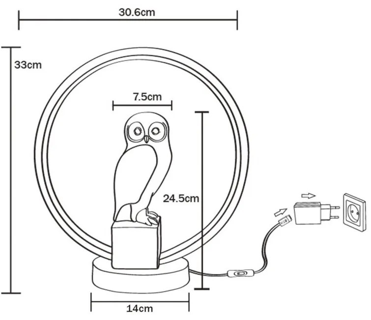 Veioza LED Camera Copii, Tineret, SOWA