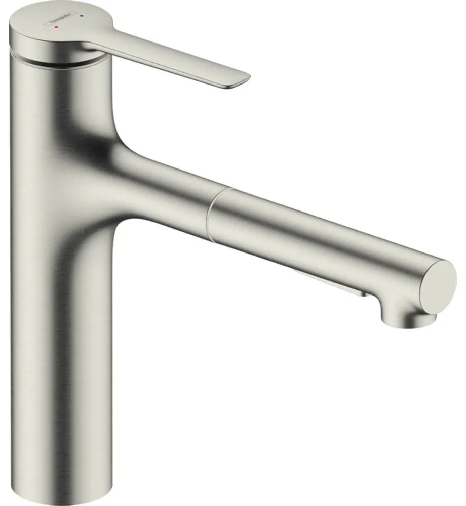 Baterie bucatarie cu dus extractibil crom periat Hansgrohe Zesis M33 160 sBox cu 2 jeturi