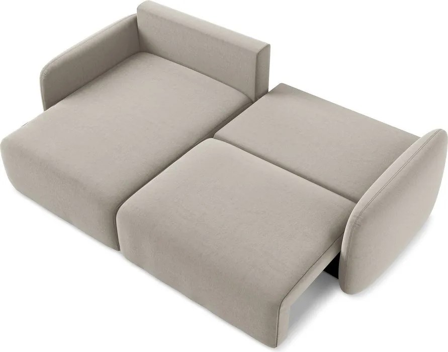 Colțar taupe extensibil/cu spațiu de depozitare cu tapițerie din catifea (cu colț pe partea stângă/cu șezlong) Kalena – Makamii