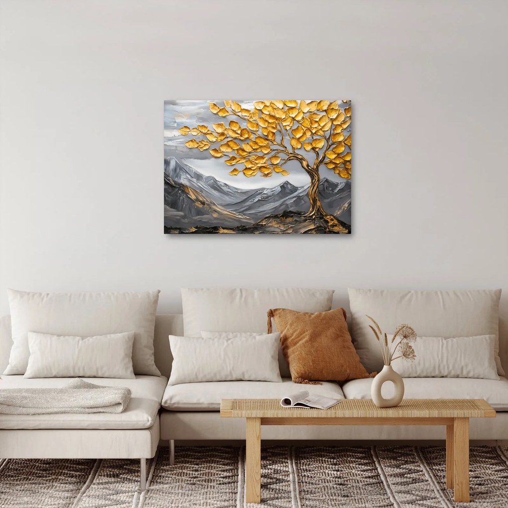 Tablou – Arbore cu frunze aurii (70x50 cm)