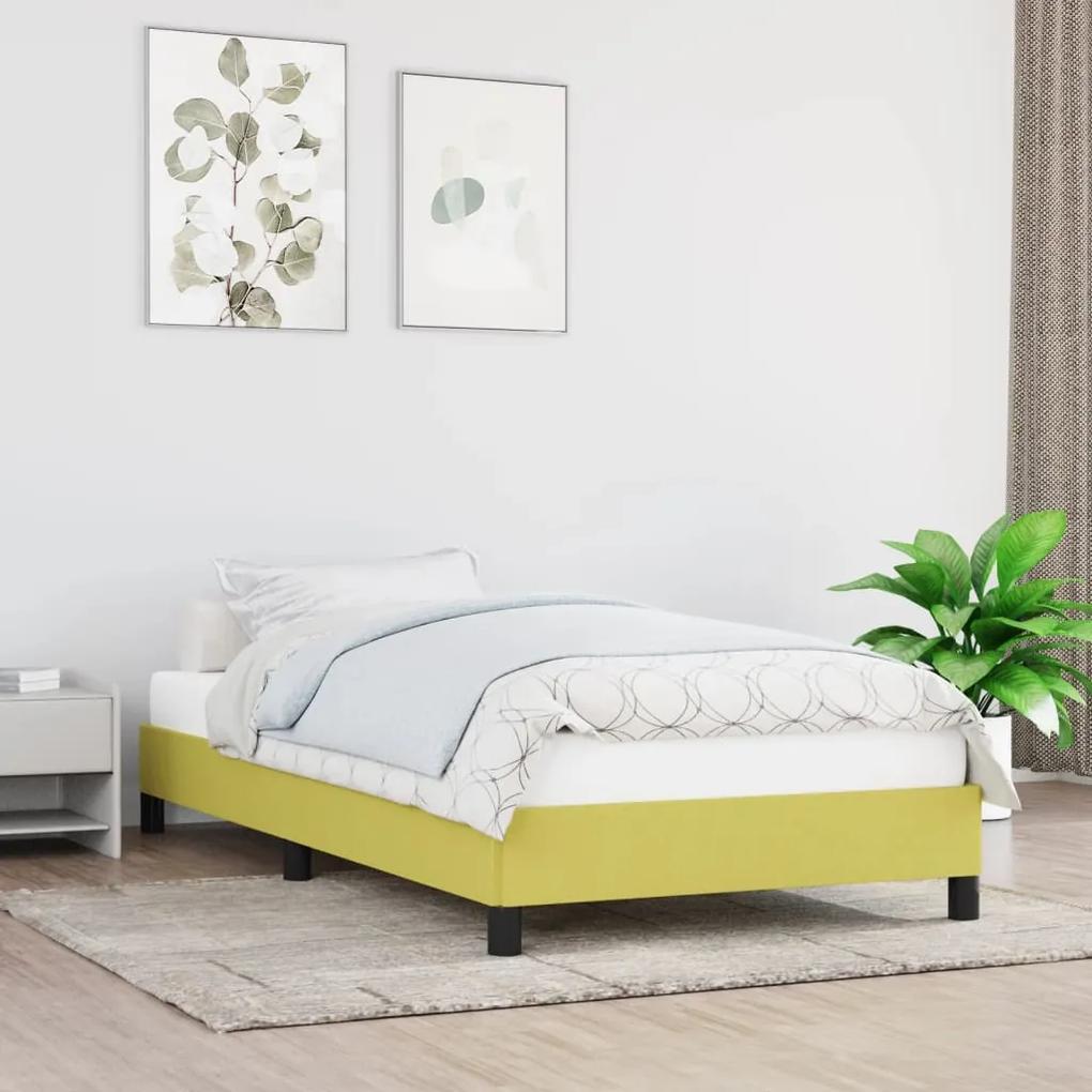 Cadru de pat, verde, 100 x 200 cm, material textil Verde, 25 cm, 100 x 200 cm