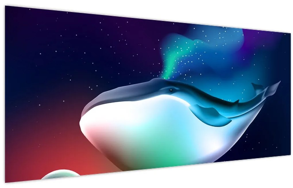 Tablou - O balenă în spațiu (120x50 cm)