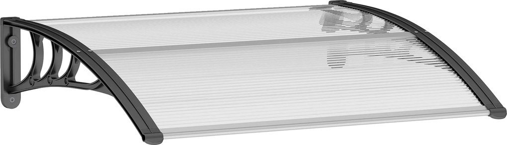 Outsunny Copertină de Exterior pentru Uși și Ferestre 75x100 cm, Protecție Solară și împotriva Ploii, cu Suport din Aluminiu, Transparentă | Aosom Romania