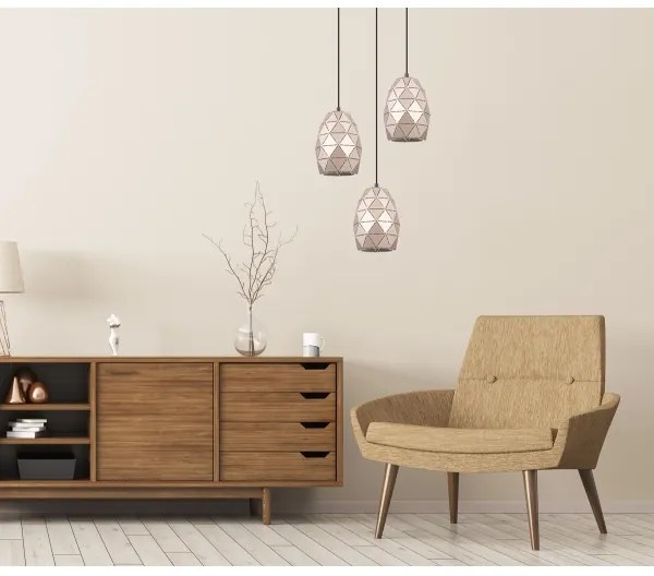 ITALUX MDM-3480/3A GD - Lustră pe cablu HARLEY 3xE27/40W/230V trandafir auriu