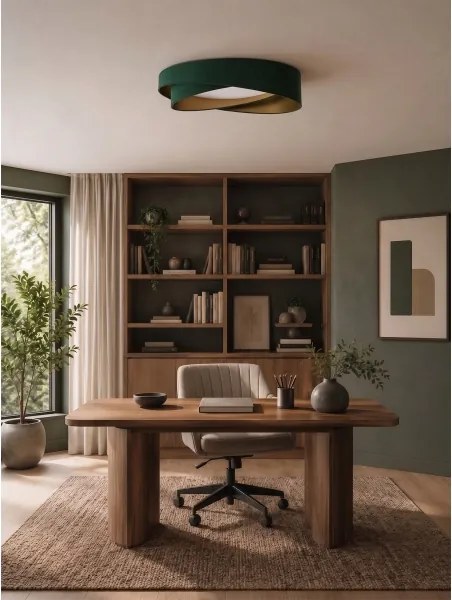 BRILAGI - Corp de iluminat LED dimabil VELVET TWIST LED/36W/230V CCT Ø 65 cm WT verde/auriu + telecomandă