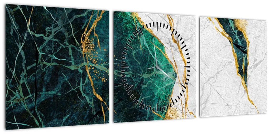 Tablou - Marmură turcoaz (cu ceas) (90x30 cm)