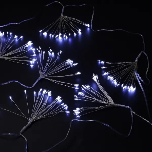 Brilagi - Instalație luminoasă LED de exterior pentru Crăciun, 150 LED, 5 m, IP44, alb rece, efect de artificii