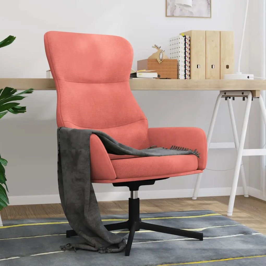 341112 vidaXL Scaun de relaxare, roz, catifea