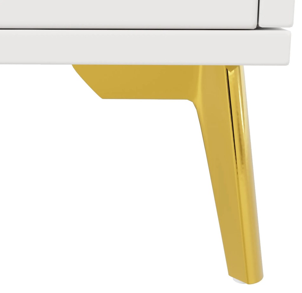 Bufet modern cu uși pliante, Alb | Aosom Romania