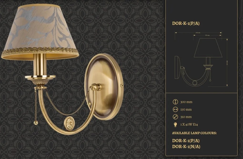 Aplica design clasic realizat manual Dorato