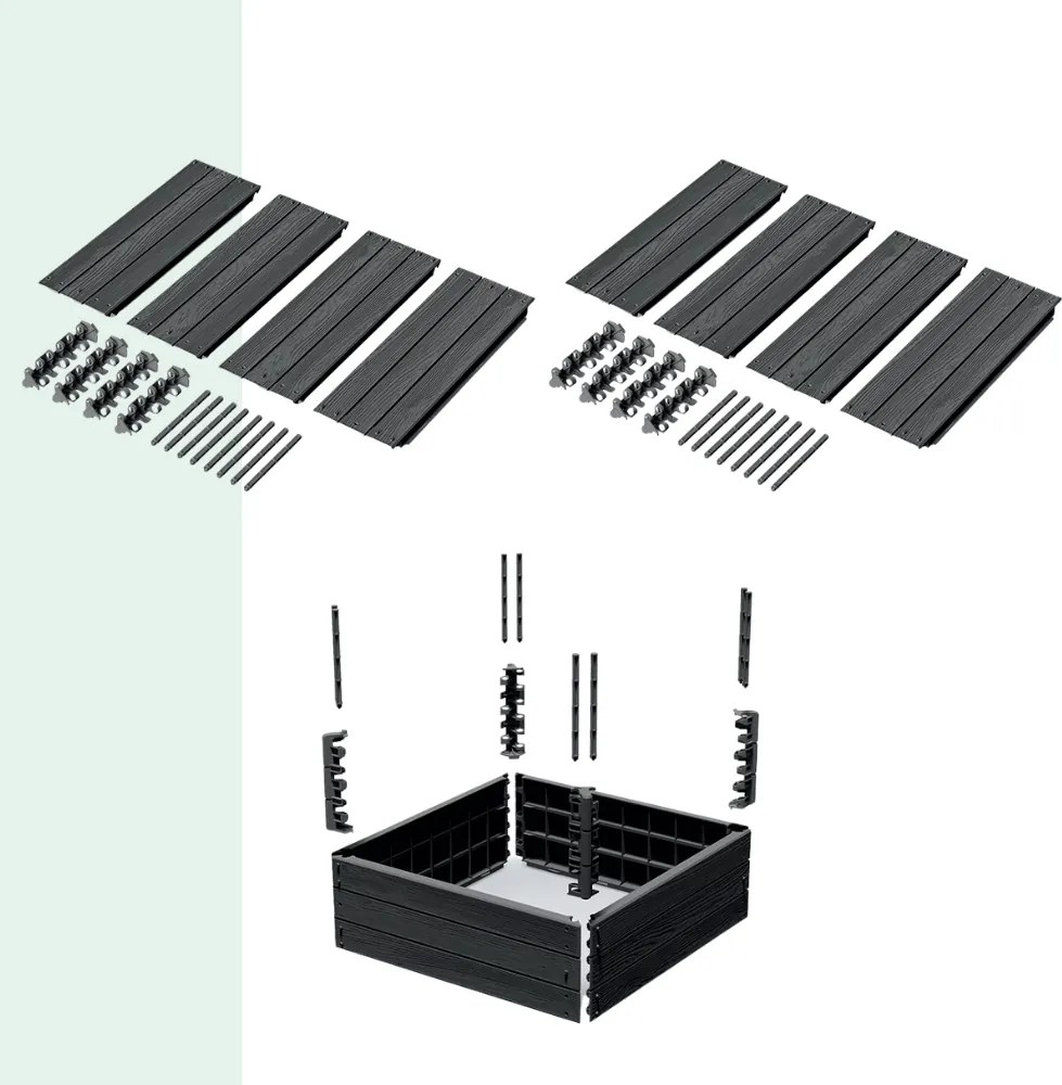 Strat înălțat BASE PLANT, 61x61x46cm, antracit Prosperplast