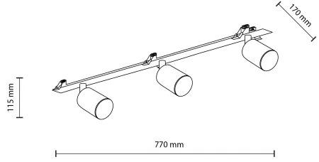 Spot încastrat NEX 3xGU10/10W/230V negru