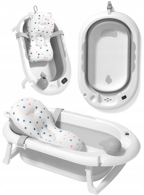 Cada de baie pliabilă pentru copii VAIANA PREMIUM cu pernă - mai multe culori Violet