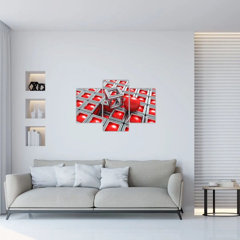 Tablou - Abstract metalic 3D (90x60 cm)