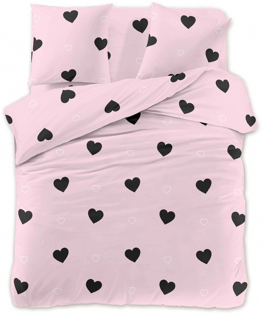Lenjerie de pat din microfibra roz CORAZON Dimensiune lenjerie de pat: 70 x 80 cm | 140 x 200 cm