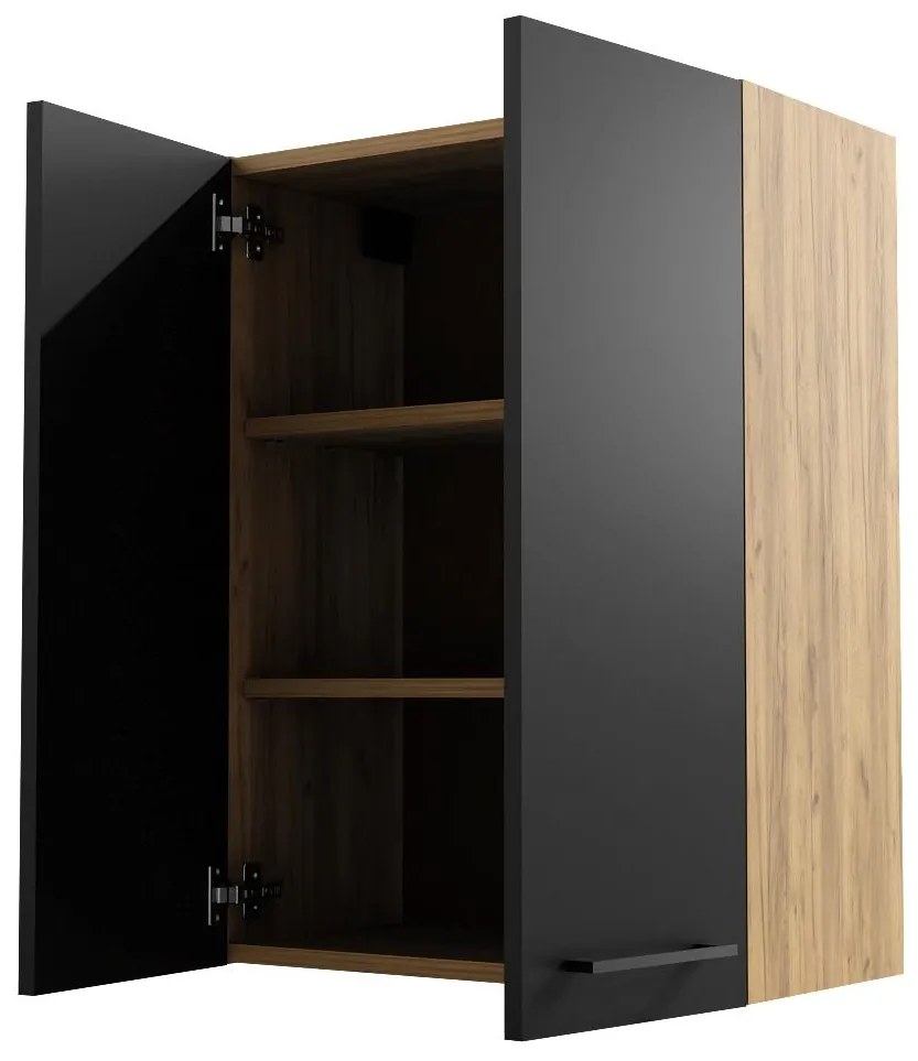 Dulap de baie suspendat Valiant (craft auriu + negru). 1092001