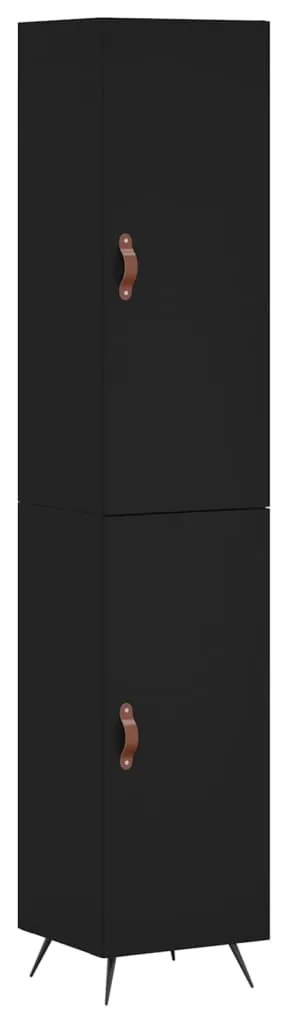 3198762 vidaXL Dulap înalt, negru, 34,5x34x180 cm, lemn prelucrat