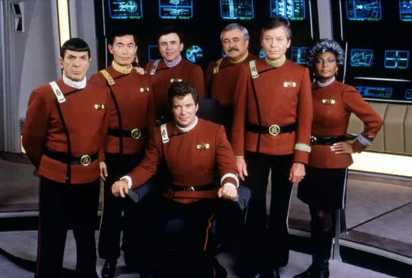 Fotografie Cast of Star Trek V: The Final Frontier, 1989