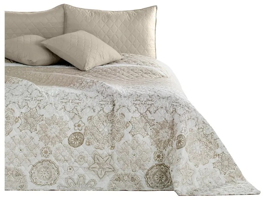 Cuvertură cu 2 fețe din microfibră DecoKing Alhambra, 240 x 260 cm, bej