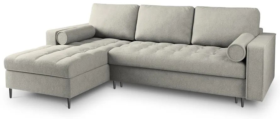 Canapea extensibilă cu șezlong stânga Milo Casa Santo, gri deschis