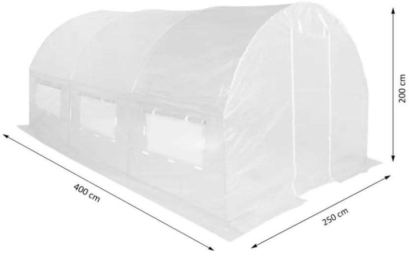 Solar de grădină ALB 2,5x4m cu filtru UV PREMIUM