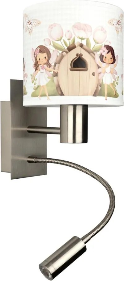 Brilagi - Lampă LED flexibilă BOBO 1xE27/25W/230V + LED/3W m. crom/alb/roz/zâne