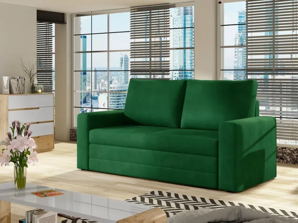 Canapea extensibila 2 locuri WAVE, verde inchis