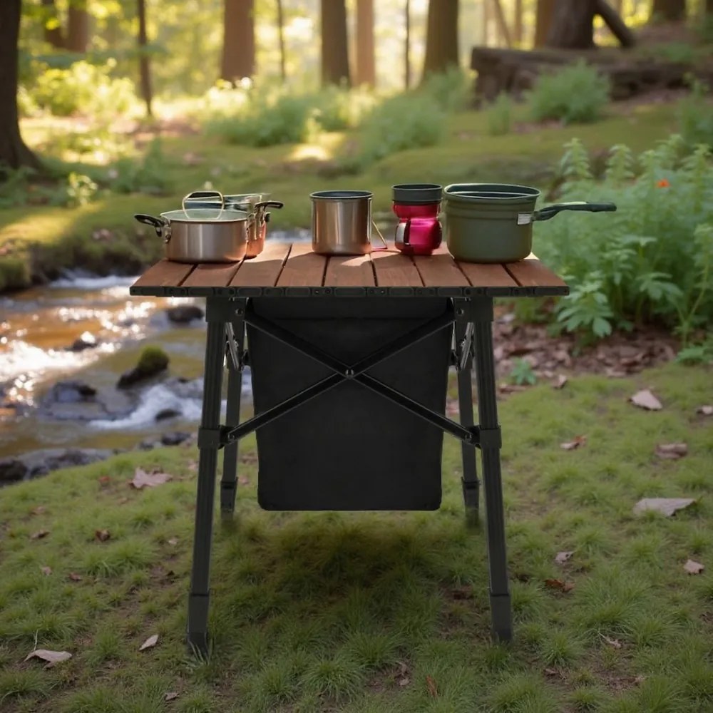 Masă pliabilă pentru drumeții cu geantă frigorifică