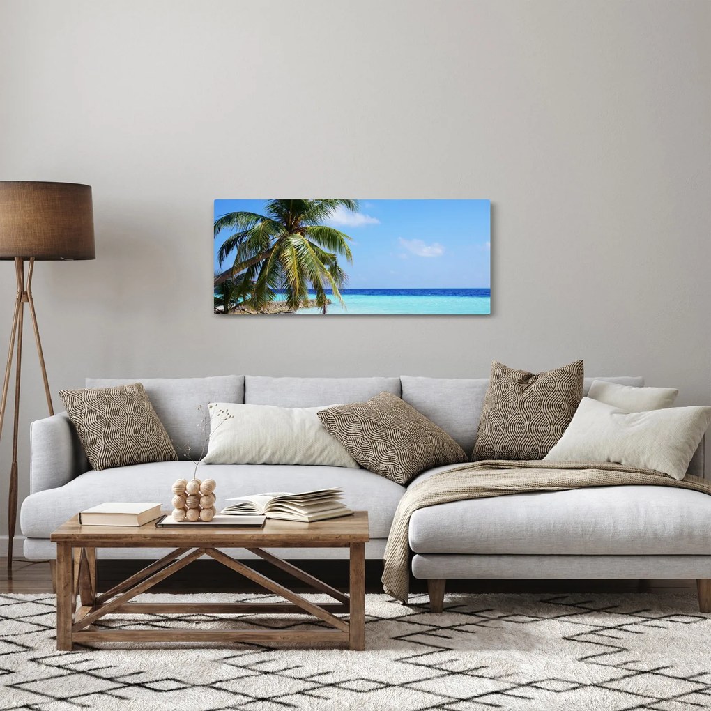 Tablou cu palmier pe plajă (120x50 cm)
