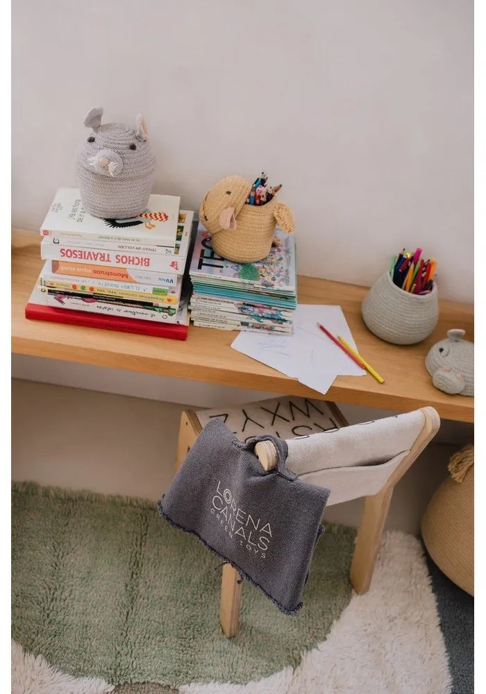 Coș de jucării pentru copii galben din material textil ø 13x15 cm Mini Charlie the Chicken – Lorena Canals