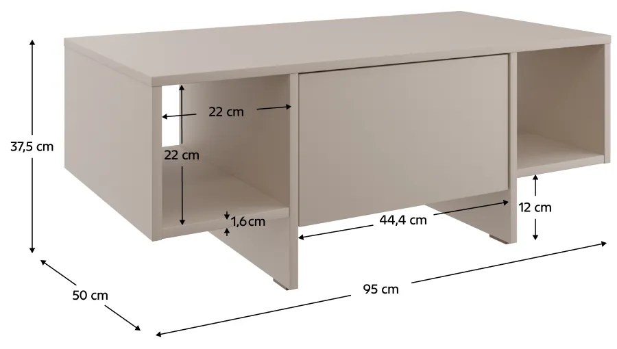 Măsuță de conferință STANDO STD02, crem
