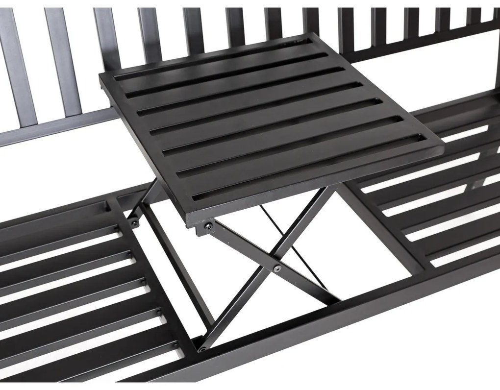 Bancă cu masă de depozitare Happy Green Rea 150 x60 x 85 cm, negru