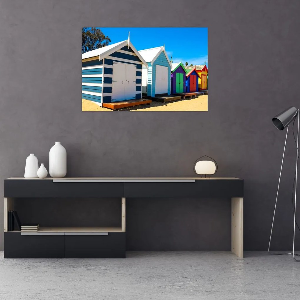 Tablou - Plaja Brighton, Melbourne, Australia (90x60 cm)