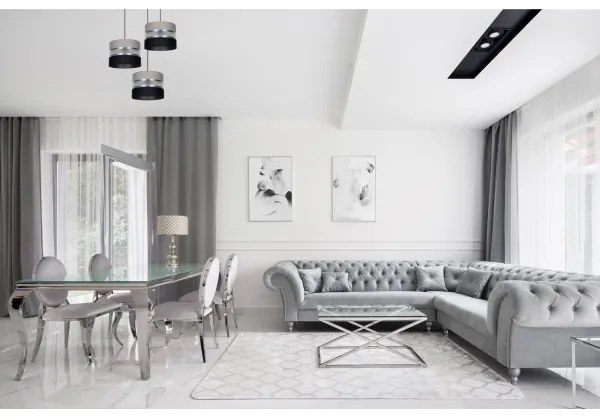 Lustră pe cablu CORAL 3xE27/60W/230V neagră/gri/crom d. 45 cm